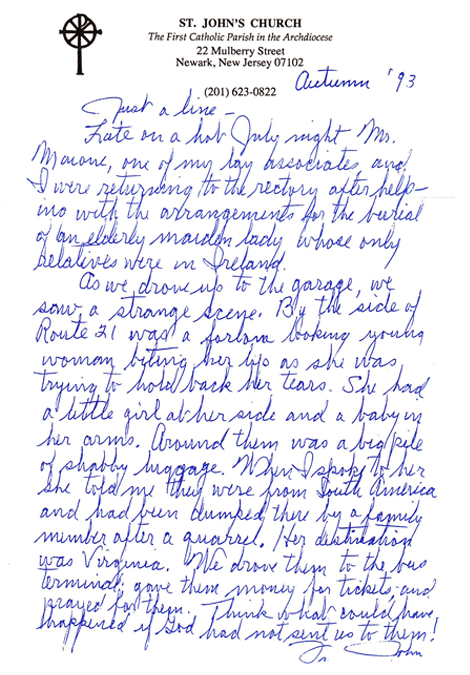 Letter from Father John